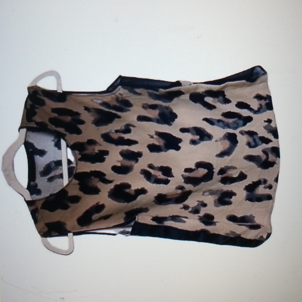 SEXY PEEKaBOO Side ZARA BASIC XL LEOPARD PRINT Sleeveless Shell Top